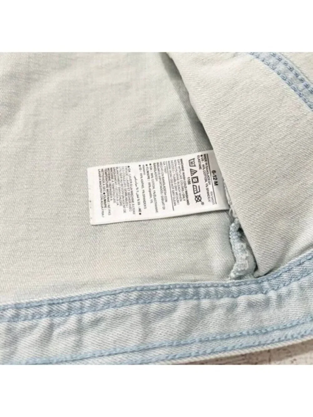 Old Navy Baby Light Wash Denim Jacket Button Front Closure 6-12 Months